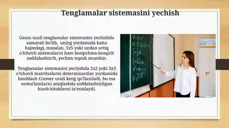 Tenglama va uni yechishga òrgatish usullari 4