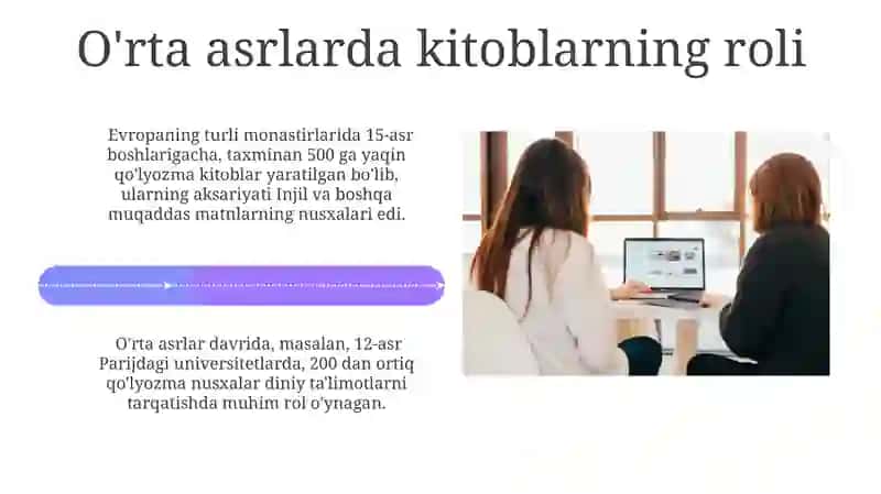 O'rta asrlarda kitoblar va yozuvchilik ishi 4