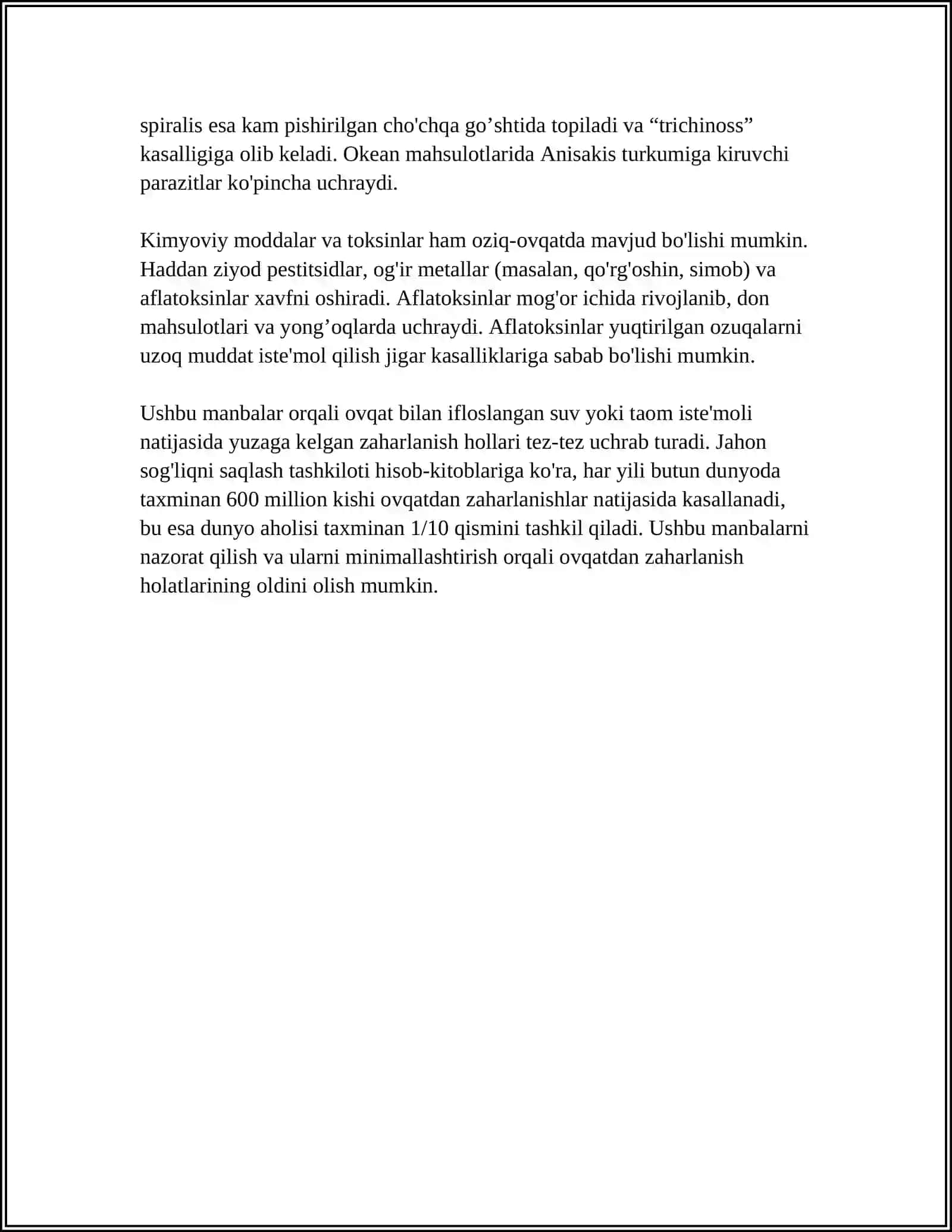 OVQATDAN ZAHARLANISH BOʻYICHA AKT 4