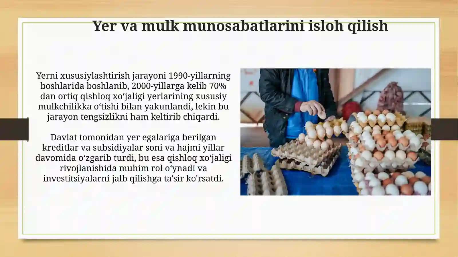 Bozor iqtisodiyitiga o'tishning o'zbek modeli va uning husussiyatlari 4