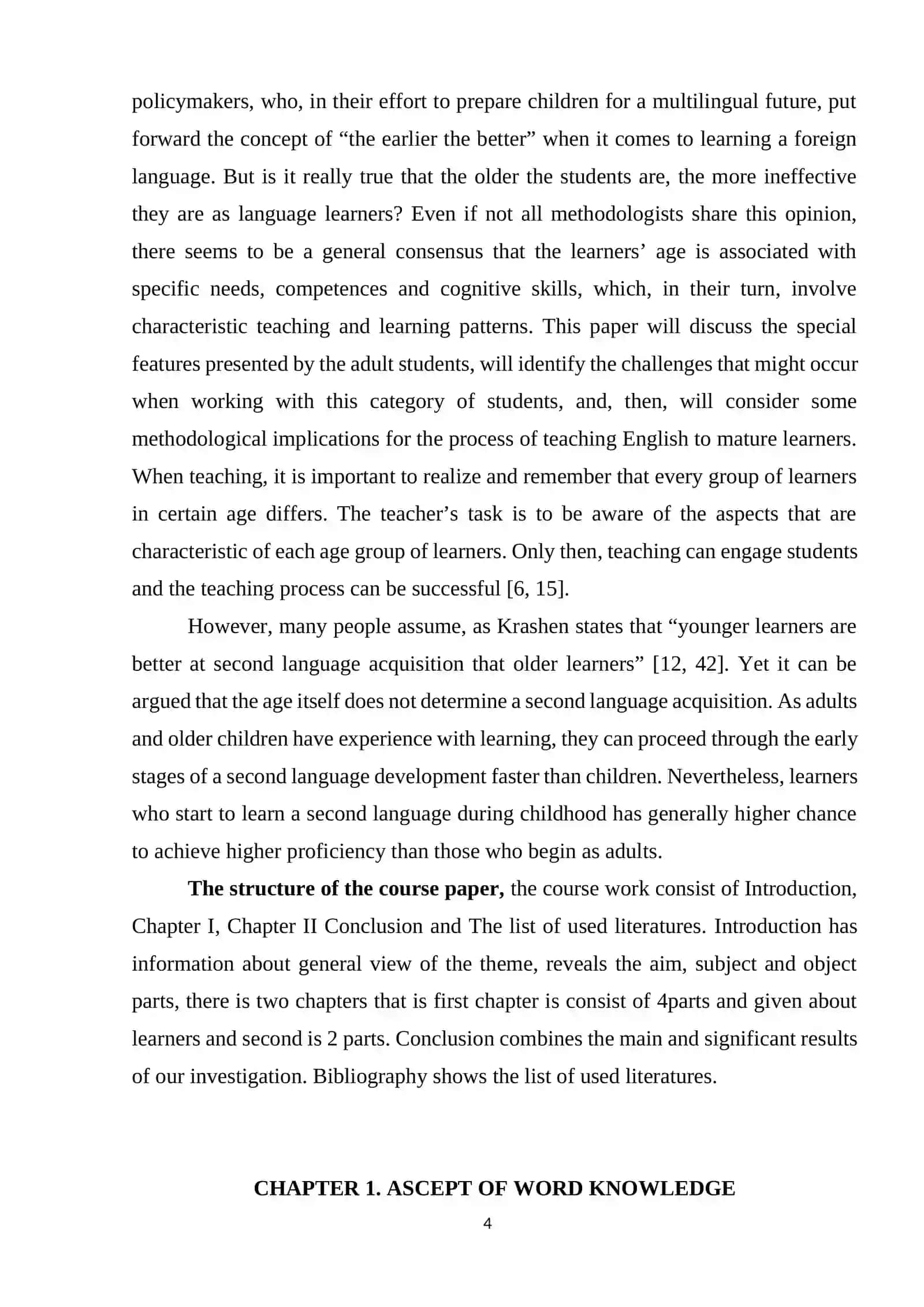Teaching Word Building to Higher Classes Course Work 4