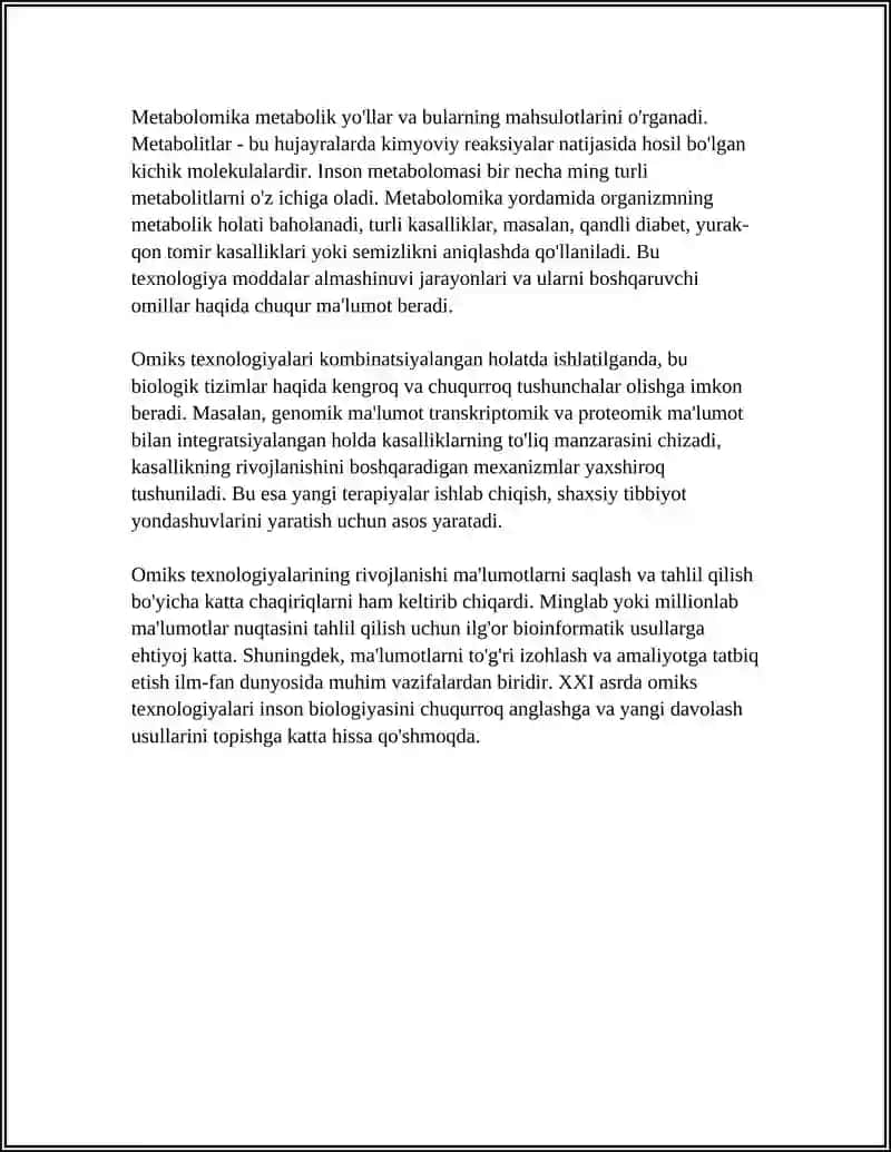 XXI asrda biokimyoda omiks texnologiyalari 4