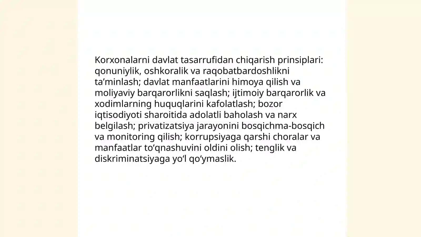 Davlat mulkini xususiylashtirishning huquqiy asoslari 4