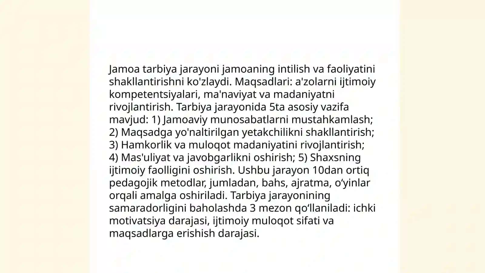 Jamoa tarbiya obyekti va subyekti sifatida 4