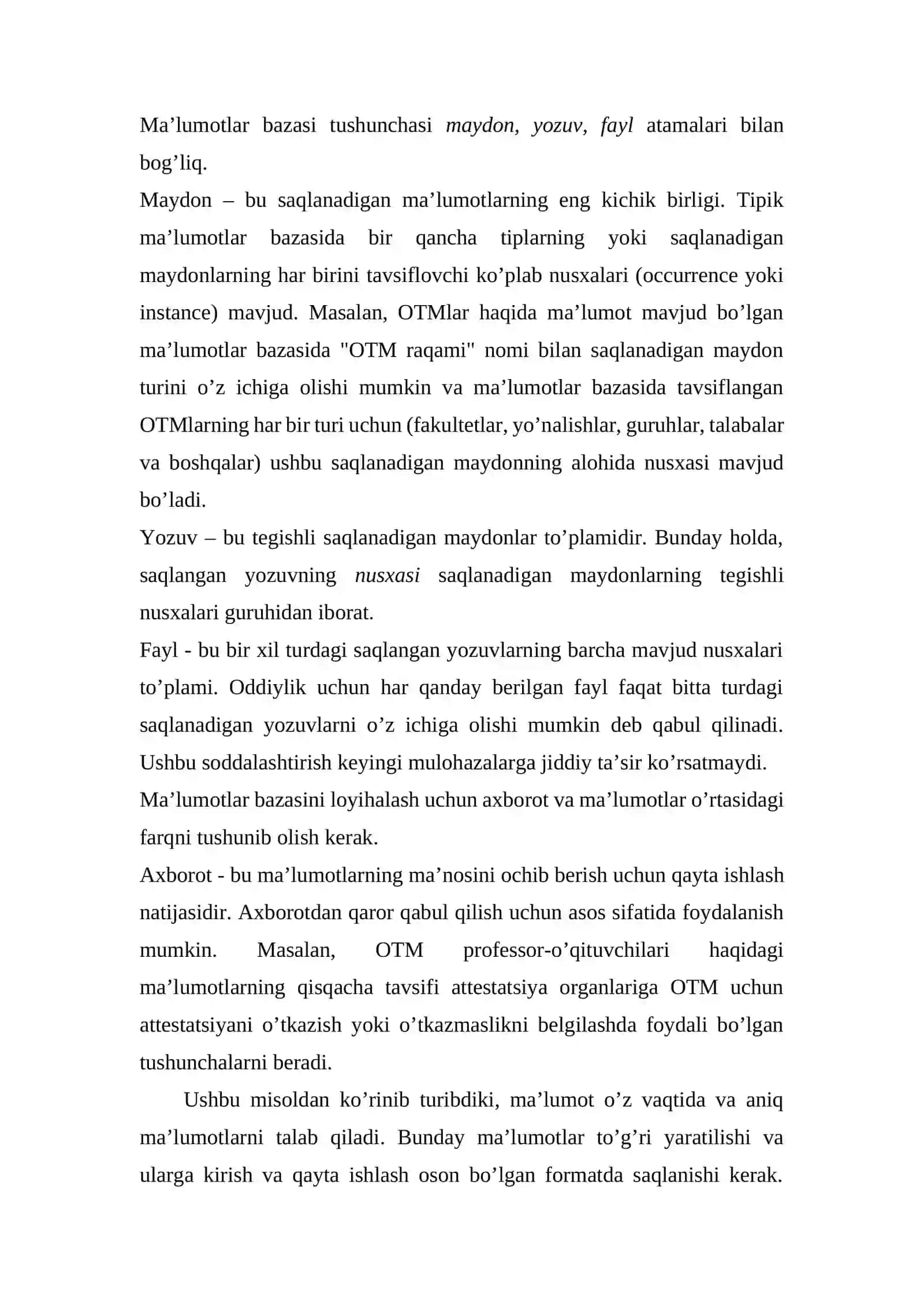 Bank ma'lumotlar bazasini loyihalash 4