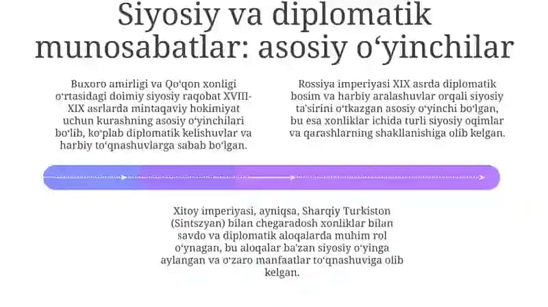 Oʻrta Osiyo xonliklarining iqtisodiy va siyosiy diplomatik aloqalari 4