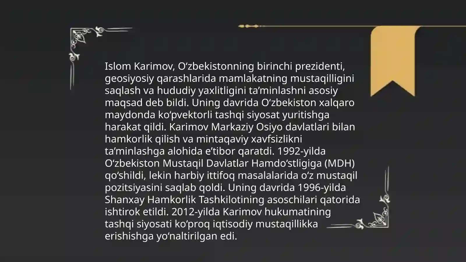 O'zbekiston XXI asr bo'sag'aasida: xavfsizlikka tahdid, barqarorlik shartlari va taraqqiyot kafolatlari 4