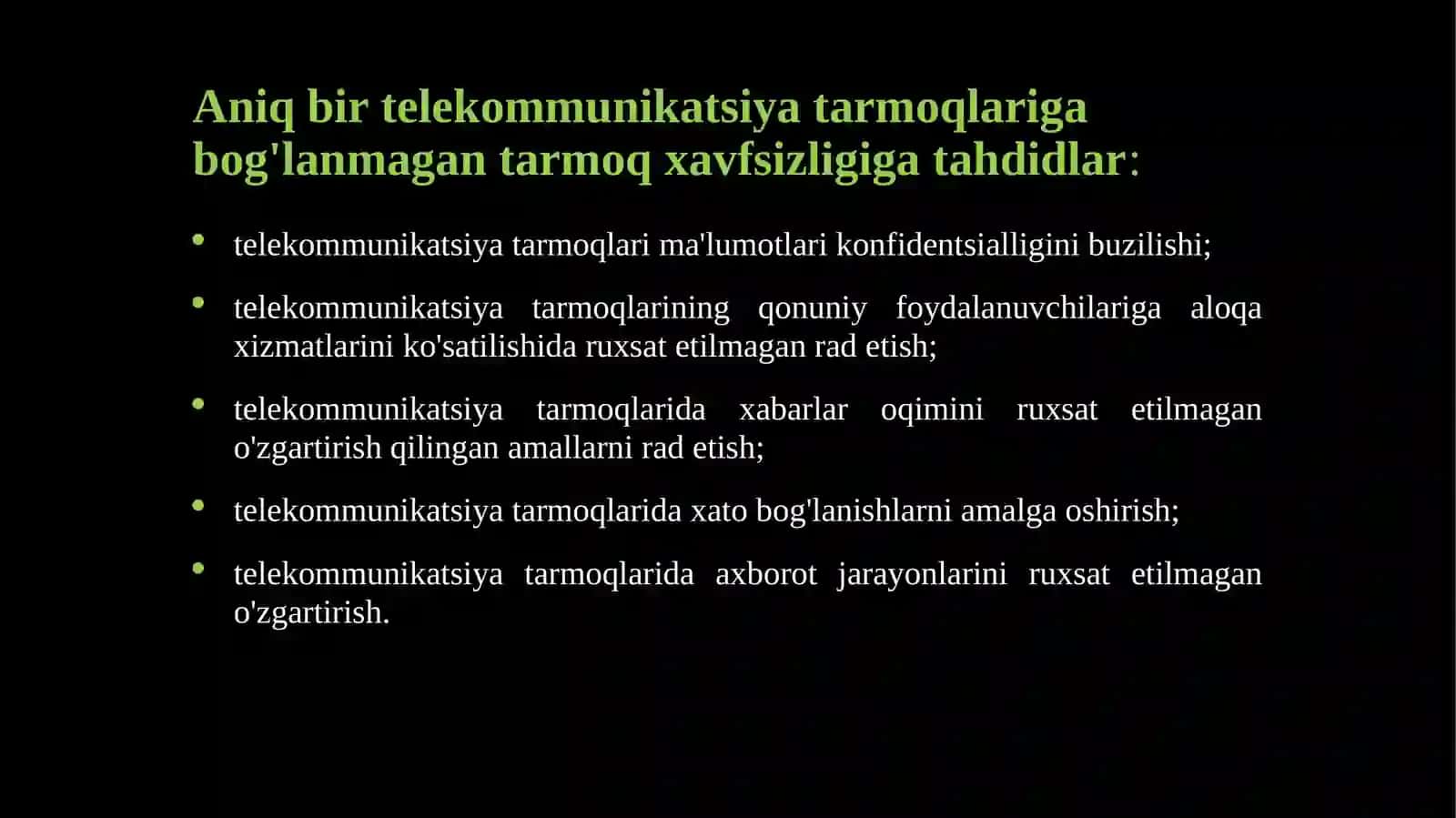 Tarmoq xavfsizligi tarmoqlar va kompyuter tizimlari 4