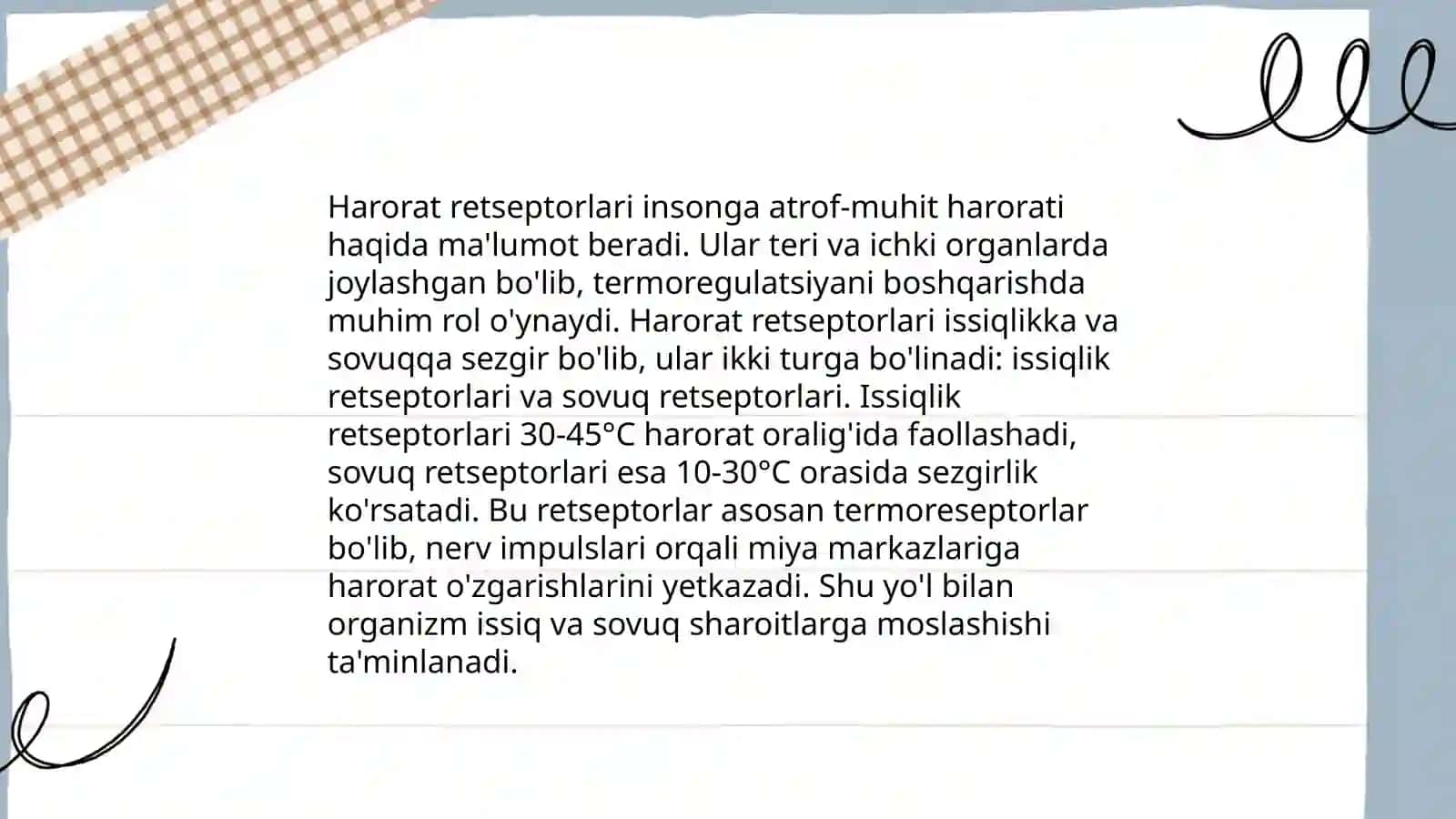 Taktil va harorat retsepsiyasi 4