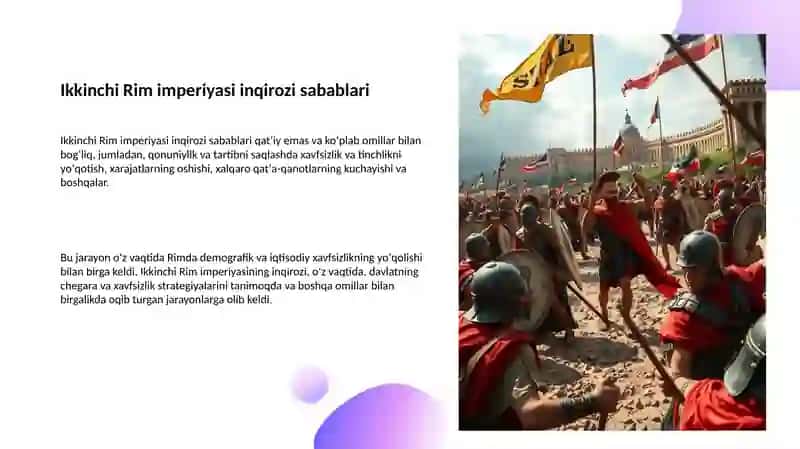 Qadimgi Rim imperiyasining inqirozi va uning G‘arbiy sivilizatsiyaga ta’siri 4