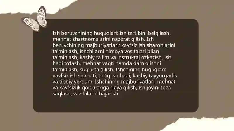 Hayot xavfsizligi qoidalari va mehnat kodeksi haqida 4