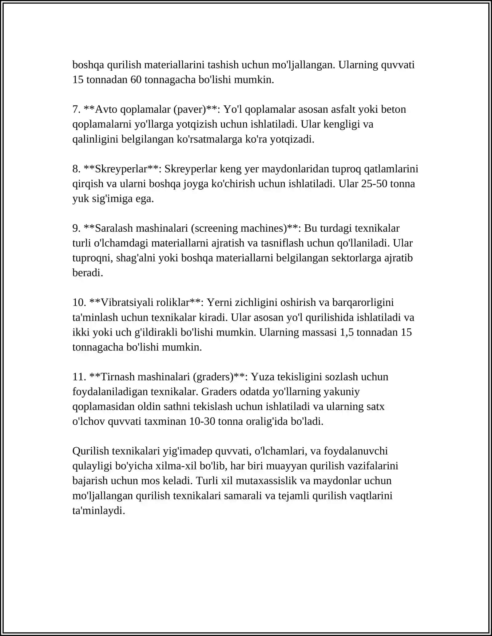 Qurilish Texnikasi Turlari 4