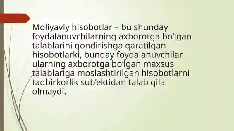 MOLIYAVIY HISOBNING MAQSADI 4