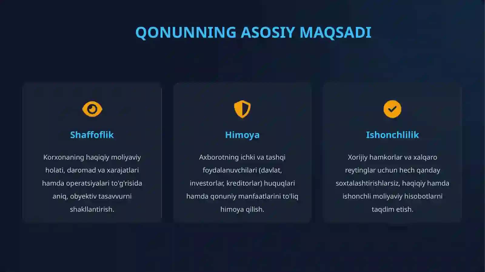 O'zbekiston Respublikasining "Buxgalteriya hisobi to'g'risida"gi qonuni 4
