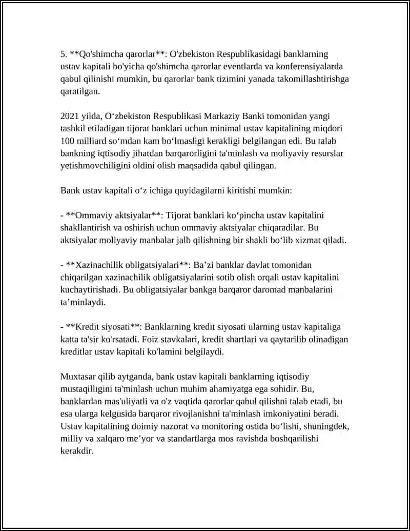 BANK USTAV KAPITALINI SHAKILLANTIRISH HISOBI 4