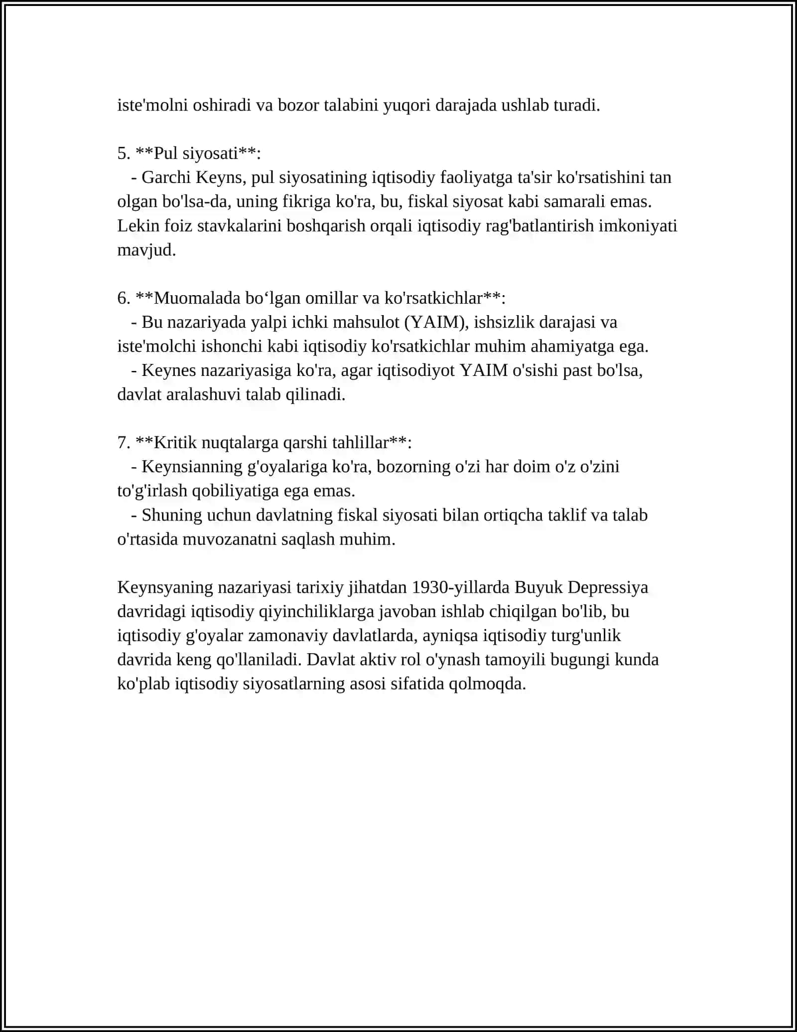 KEYNSCHILIK VA MONETARIZMDA PUL SIYOSATI MUAMMOLARI 4
