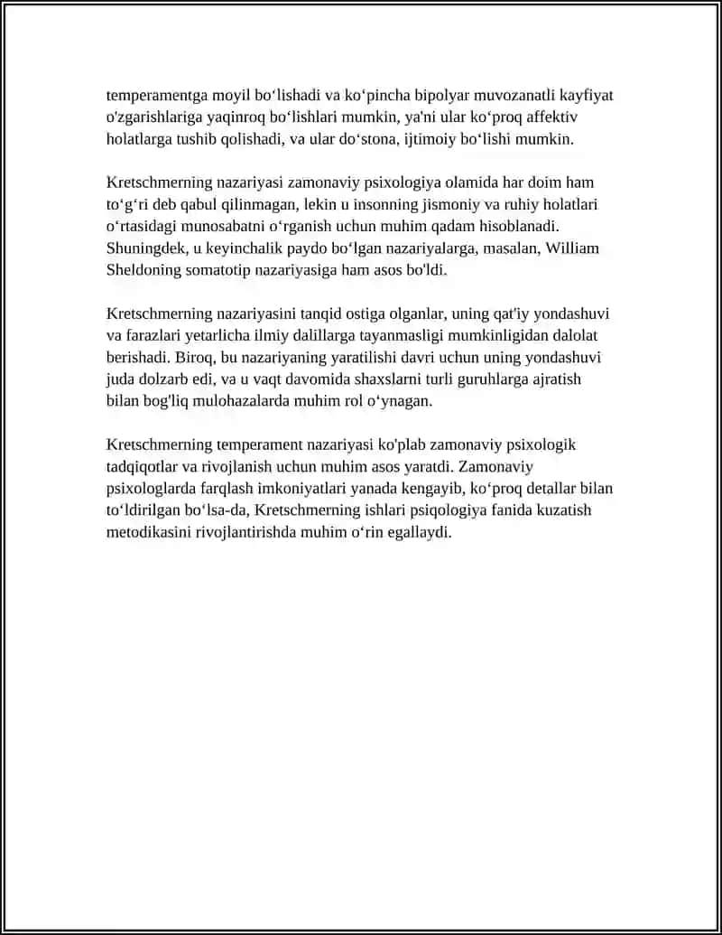 KRECHMERNING "TEMPERAMENT" NAZARIYASI 4