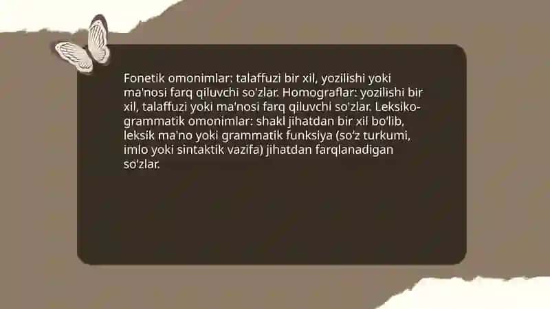 Omonim va sinonimlar 4