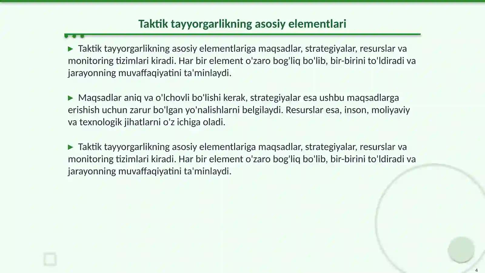 Taktik tayyorgarlik va uni takkomillashtirish 4