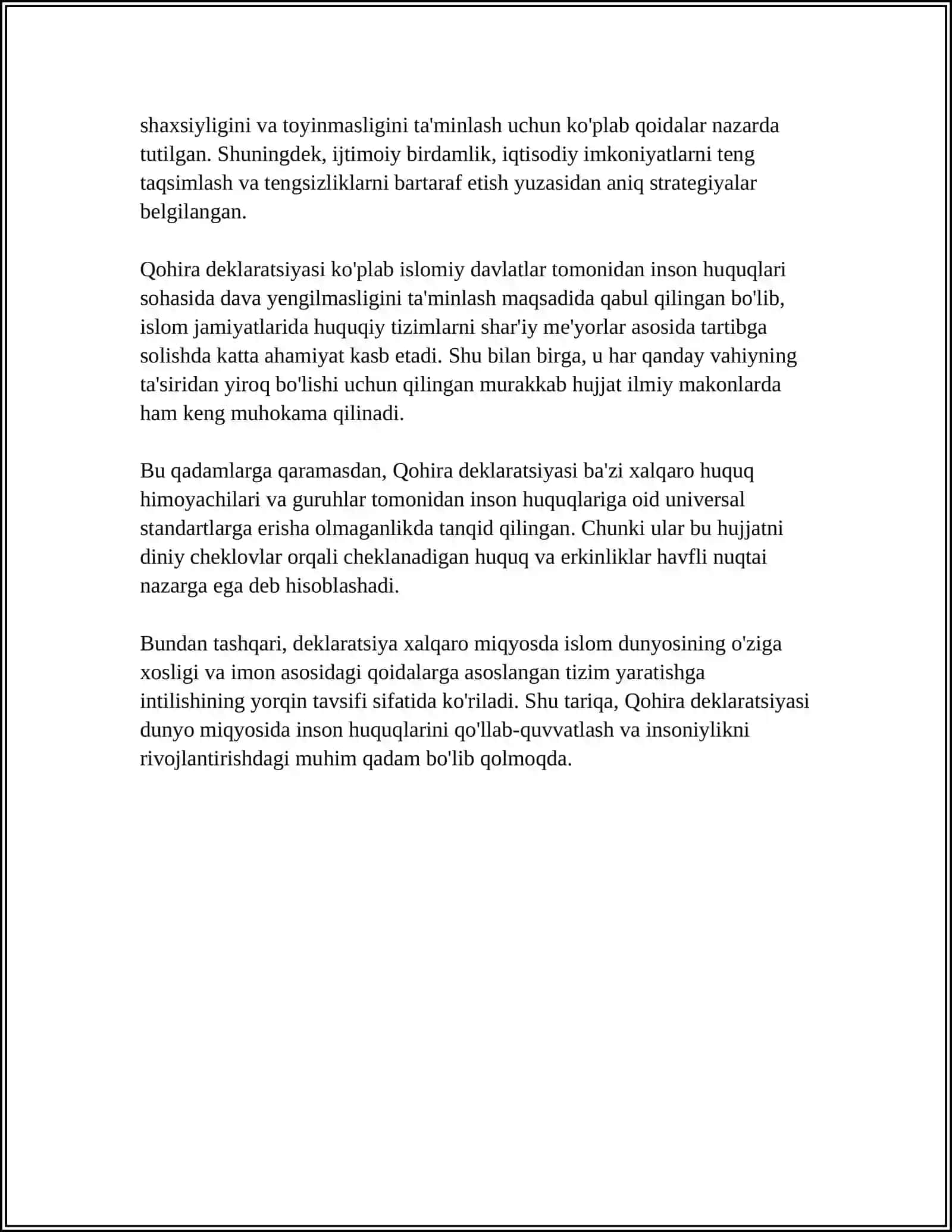 Qohira Deklaratsiyasi Tarixi va Mazmuni 4