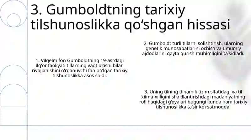 19 Asrda Qiyosiy-Tarixiy Tilshunoslikning Vujudga Kelishi. Velgelm Fon Gumbold Ta'Limoti 4