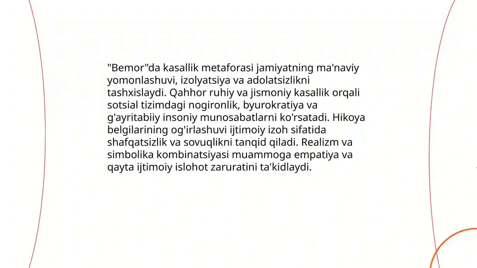 "Anor", "Bemor", "Daxshat" (hikoyalar) Abdulla Qahhor 4