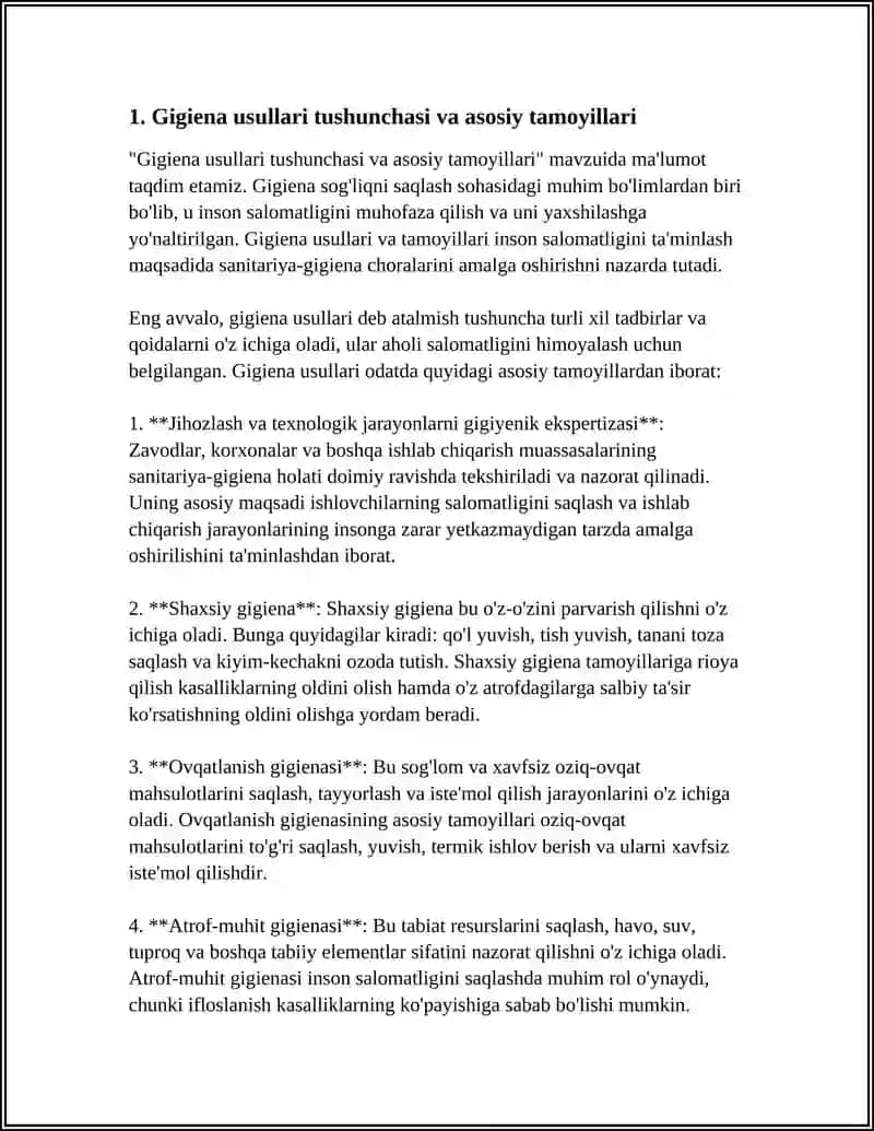 Gigenada Qo'llanadigan Usullar Haqida Tushincha. Sanitari Tekshiruv Usullarining Ahamiyati 4