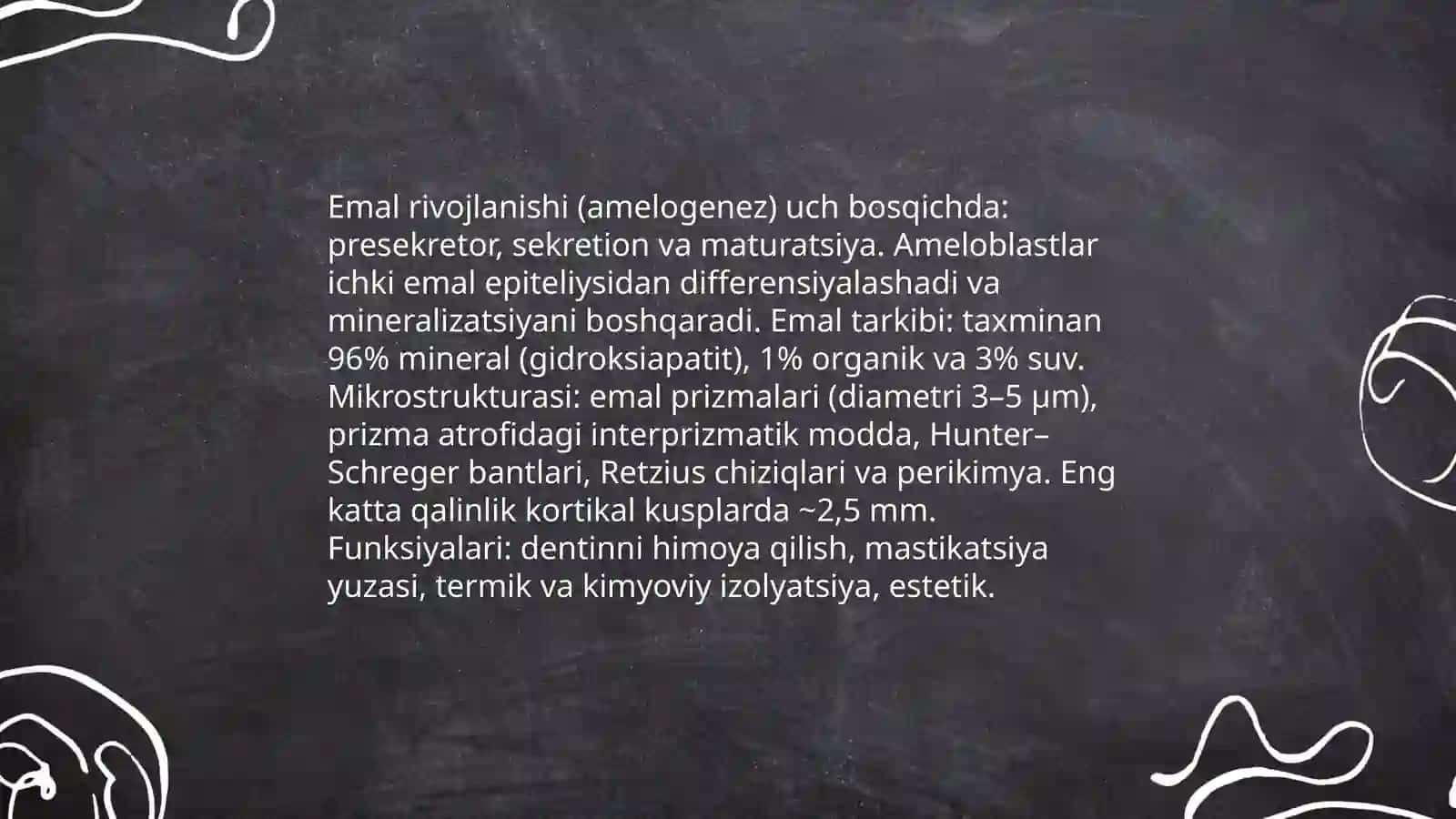 Tishlarni anatomiy fizialogik anomalik tuzulishlari va vazifalari 4