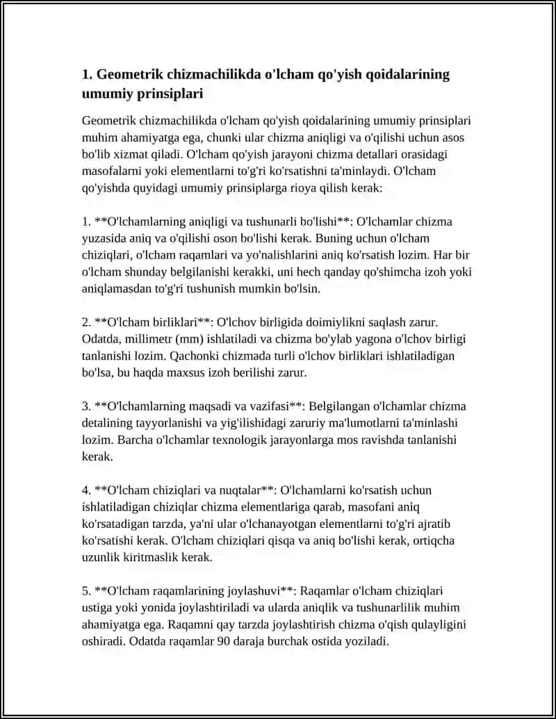 GEOMETRIK CHIZMACHILIK GEOMETRIK YASASHLAR OʻLCHAM QOʻYISH QOIDALARI TUĞRI CHIZIQ BILAN EGRI CHIZIQLARNING TUTASHUVI TUTASHMALAR 4