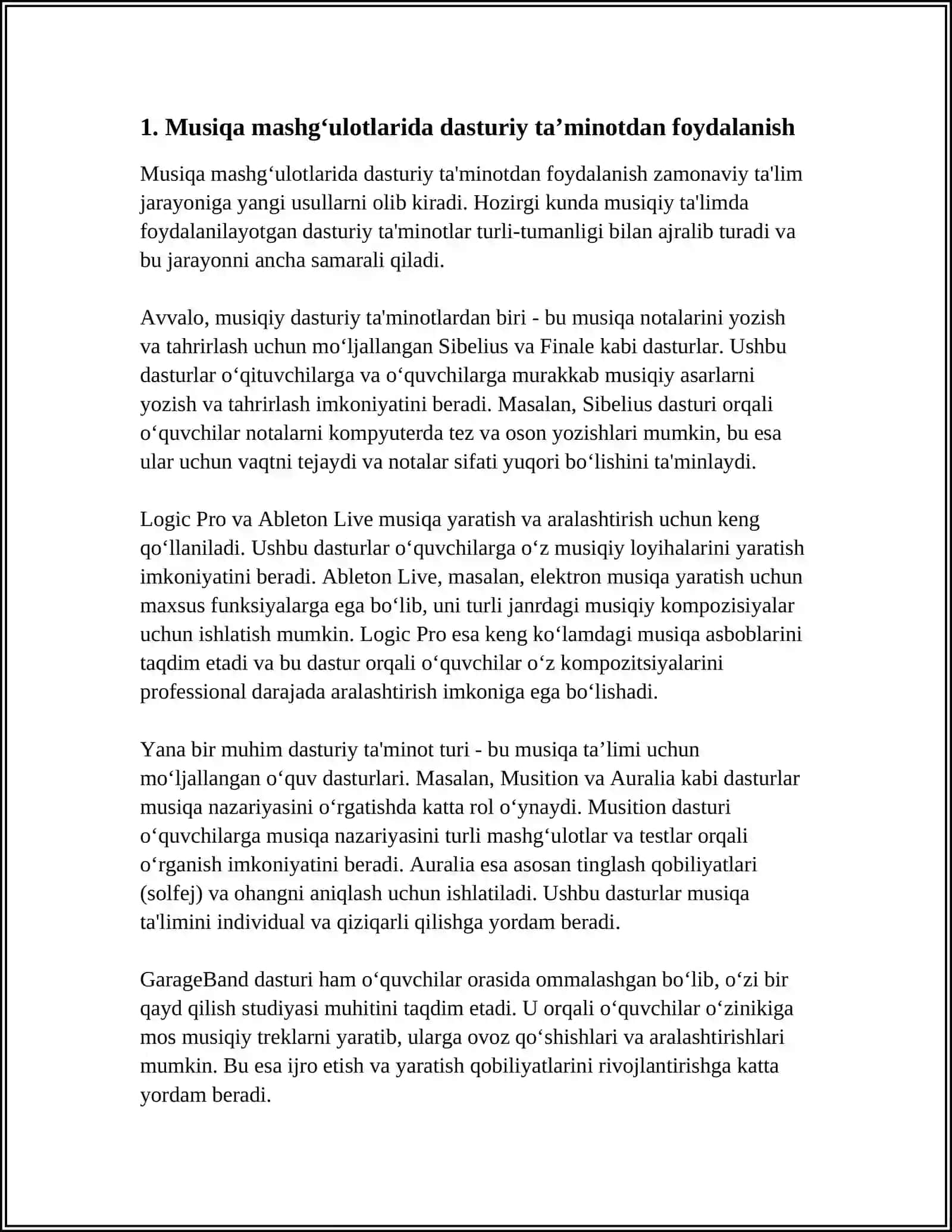 MAVZU ASOSIDA MUSIQA MASHG‘ULOTLARINING METODIK TAMINOTI ULARDAN VA AXBOROT KOMPYUTER TEXNALOGIYALARIDAN MASHG‘ULOT JARAYONIDA FOYDALANISH 4