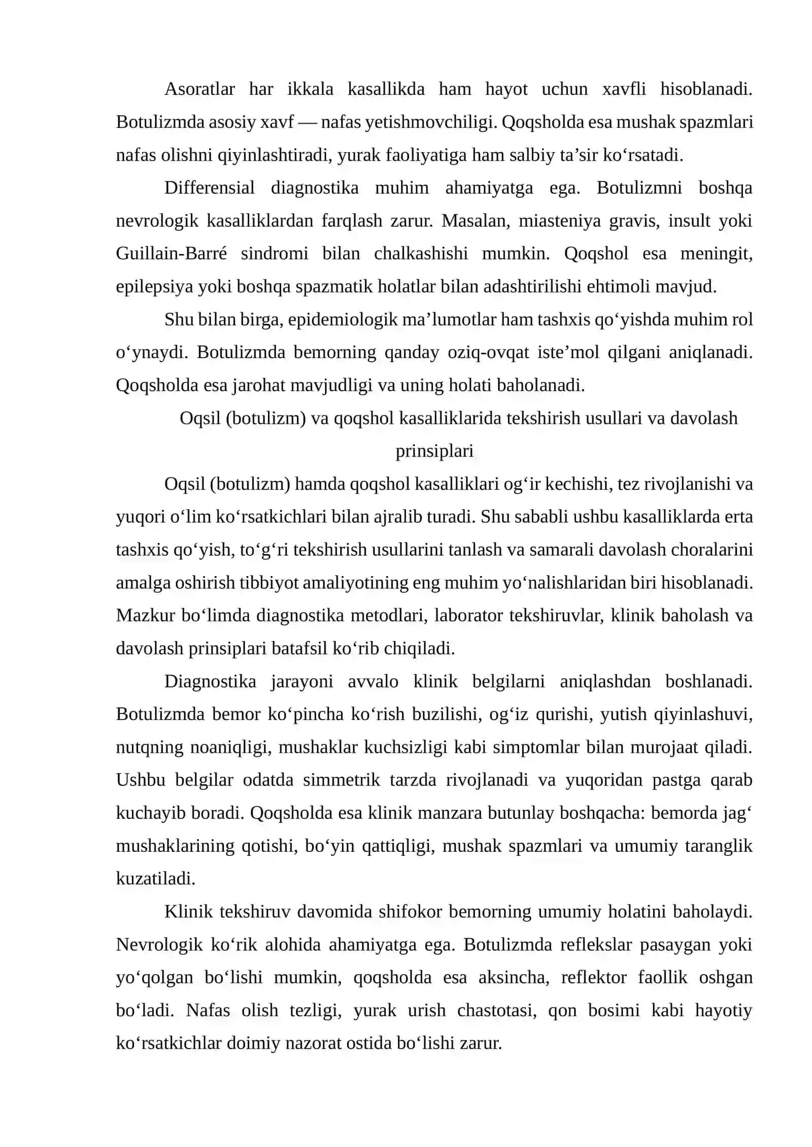 Oqsil (Botulizm) va Qoqshol Kasalliklari 4
