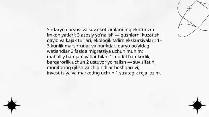 Sirdaryo viloyatining ekoturizm salohiyati 4