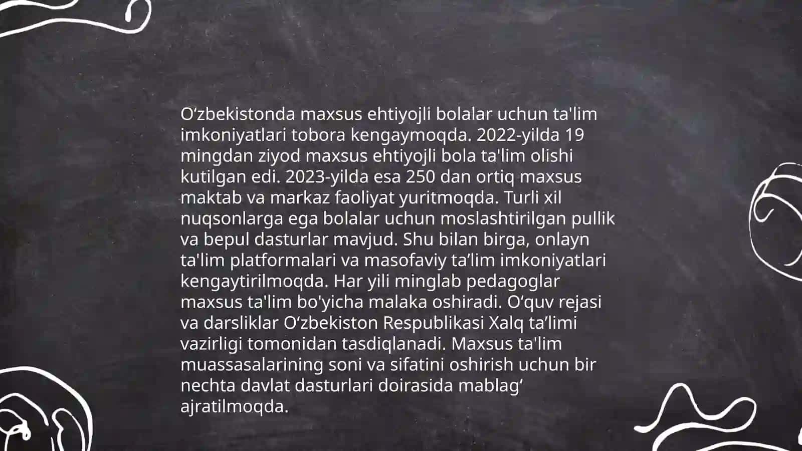 Inklyuziv ta'lim haqida tushuncha. Alohida ehtiyorojga muhtoj bolalar haunting tashkil etish 4