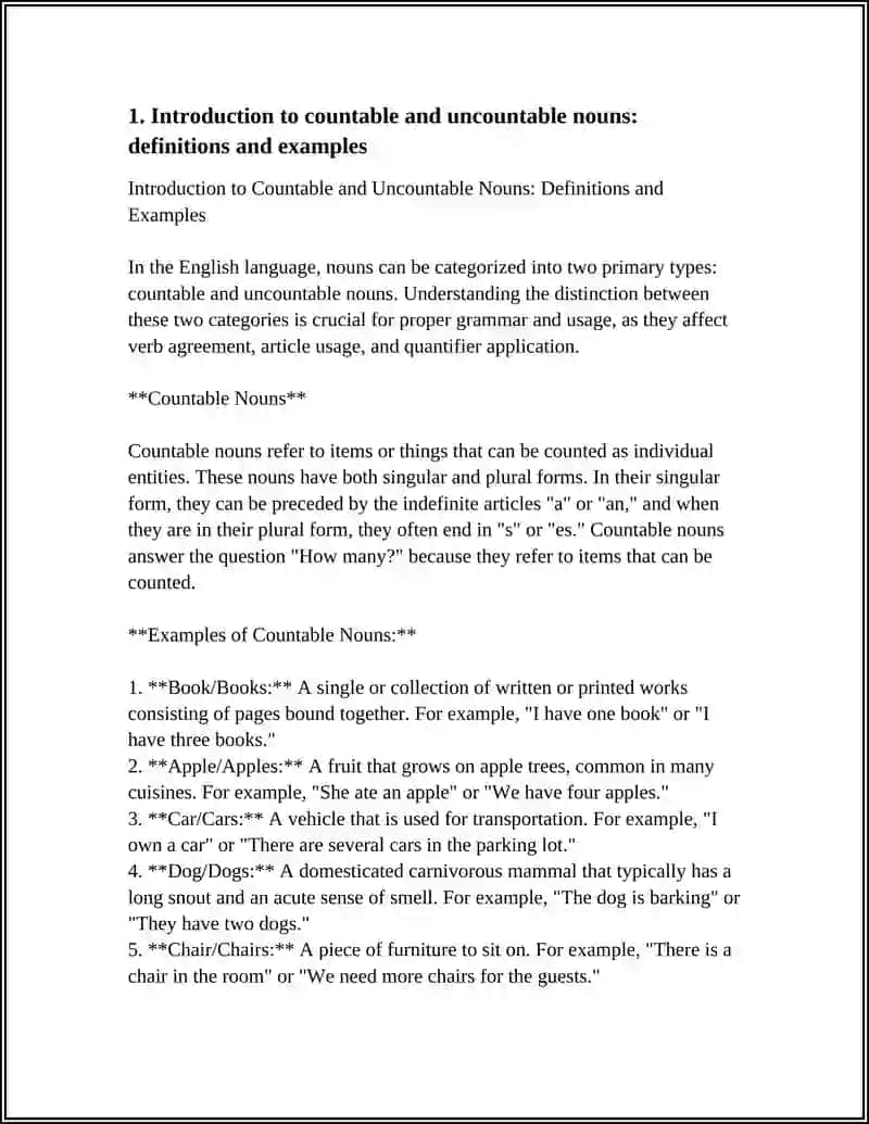 SANALADIGAN VA SANALMAYDIGAN OTLAR. (COUNTABLE AND UNCOUNTABLE NOUNS). TAKLIFNOMA YOZISHNI O'RGATISH. SOHAGA OID MATN BILAN ISHLASH 4