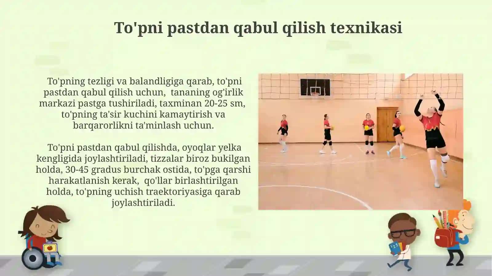 Pastdan to'pni qabul qilish va Yuqoridan to'pni uzatish texnikasi 4