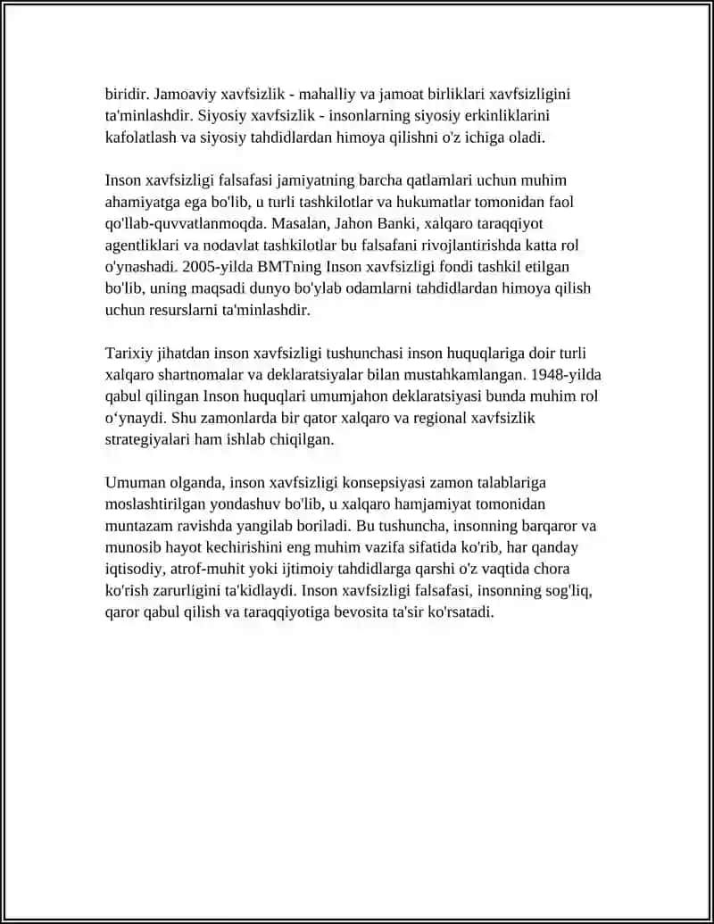 INSON XAVFSIZLIGI FALSAFASI: GLOBAL MUAMMOLAR VA BARQAROR RIVOJLANISH 4