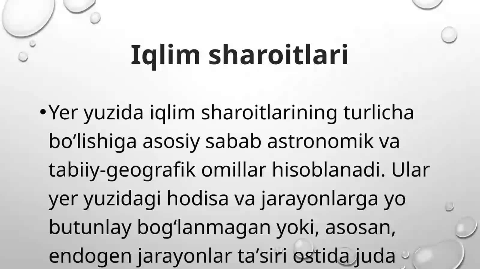 Iqlim omillari: yorug'lik, harorat, havo va suvga nisbatan o'simliklarning tiplari 4