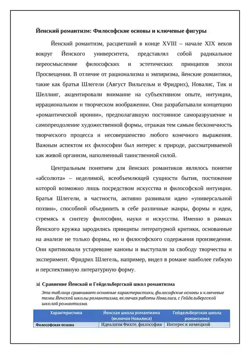 Иенская школа романтиков и творчество Новалиса и Гейдельбергской школы романтиков 4