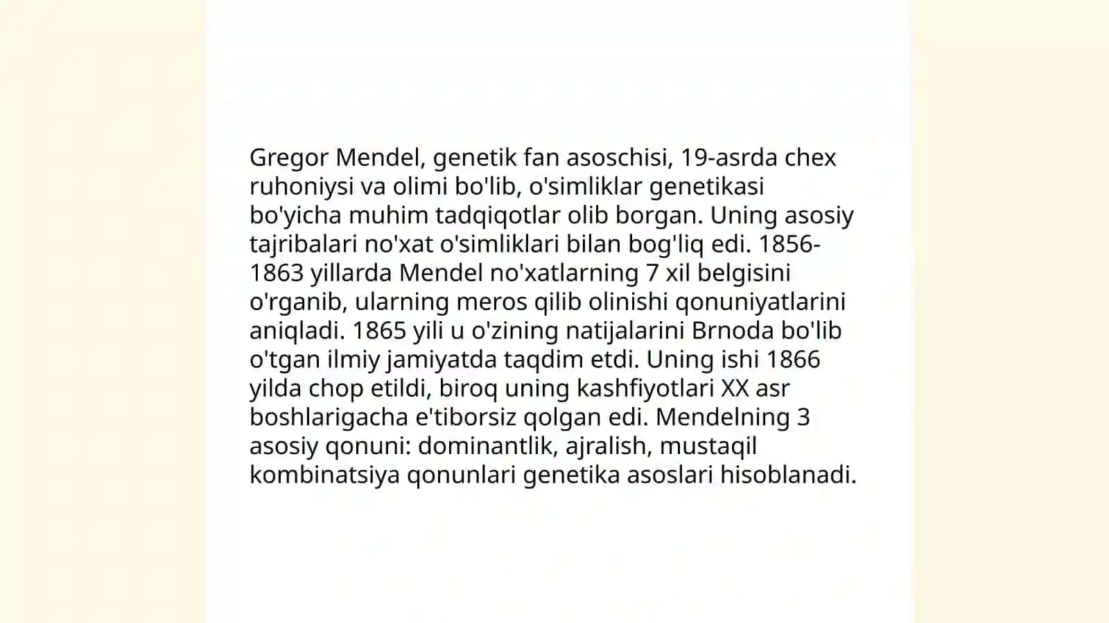 Genetika fanining rivojlanish bosqichlari va uning istiqboli fanlar shakllanishiga hissa qoʻshgan olimlar 4