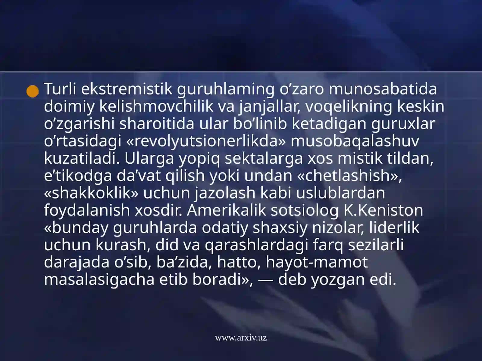 Diniy ekstremizm va terrorizmning mintaqada paydo bo’lishi 4
