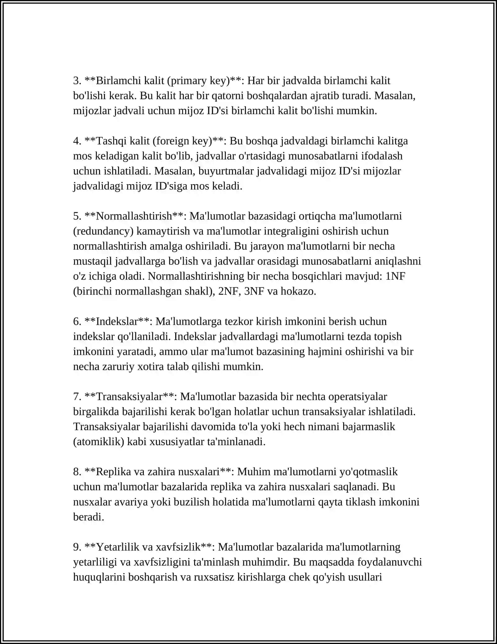 MA'LUMOTLAR BAZALARI VA ULARNI INTELLEKTUAL TAHLIL QILISH 4