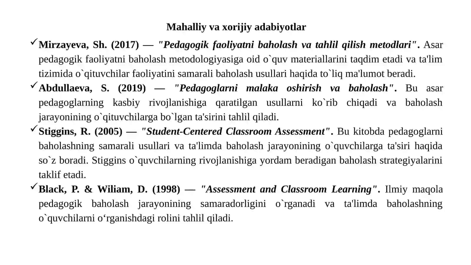 Pedagoglarning faoliyatini tekshirish va baholash 4