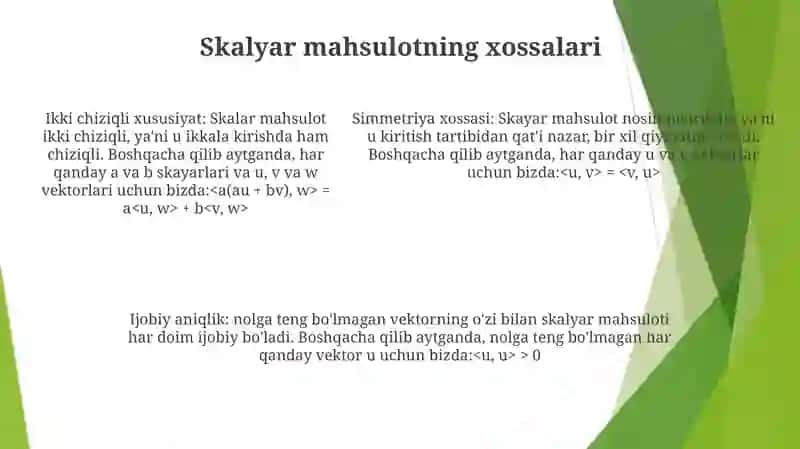 Analitik Geometriyada Chiziqli Fazoda Skalyar Ko'Paytma Va Ortonormal Bazis 4