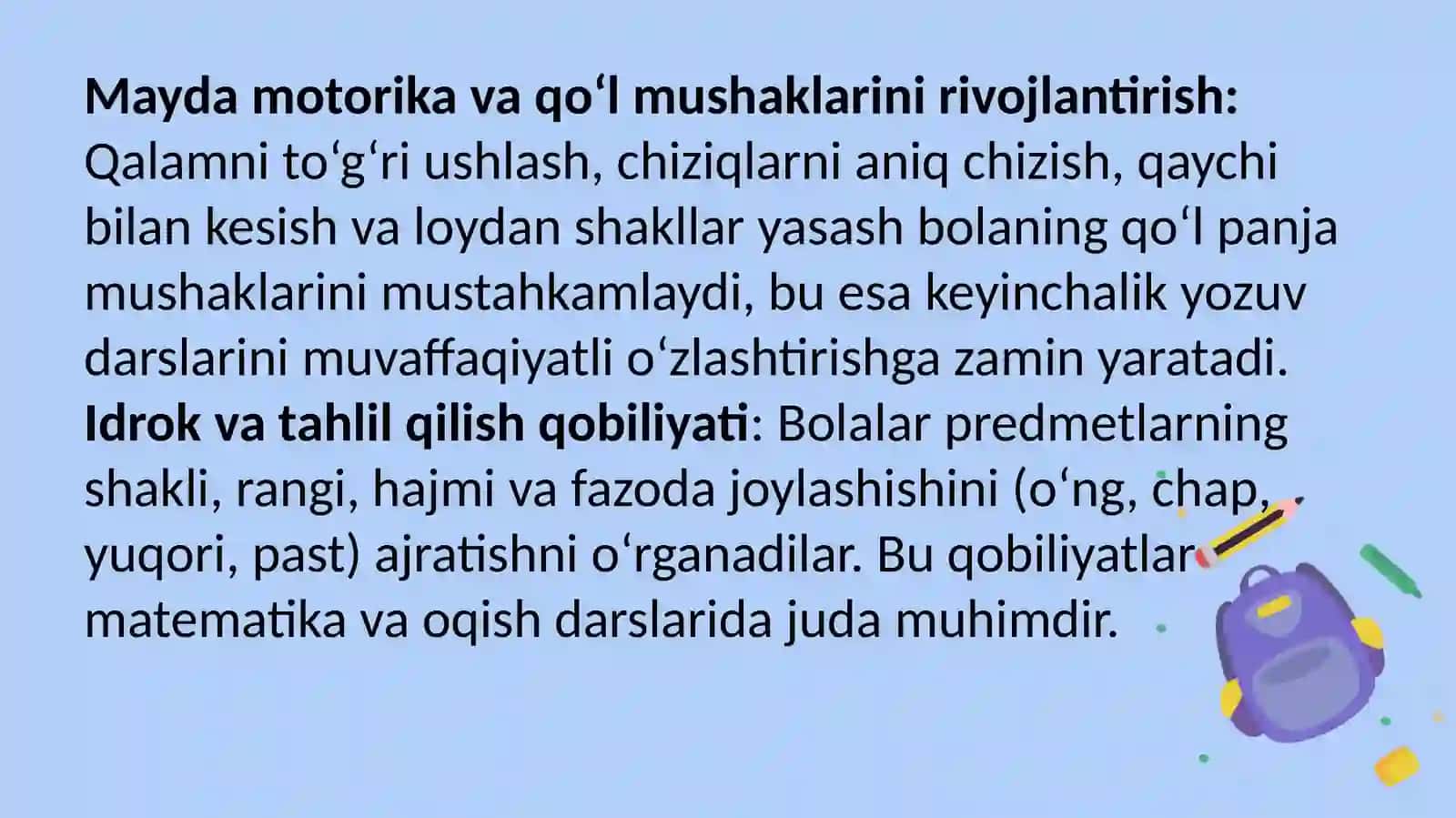 Bolalarni tasviriy mashgʻulotlarida maktabga tayyorlash 4