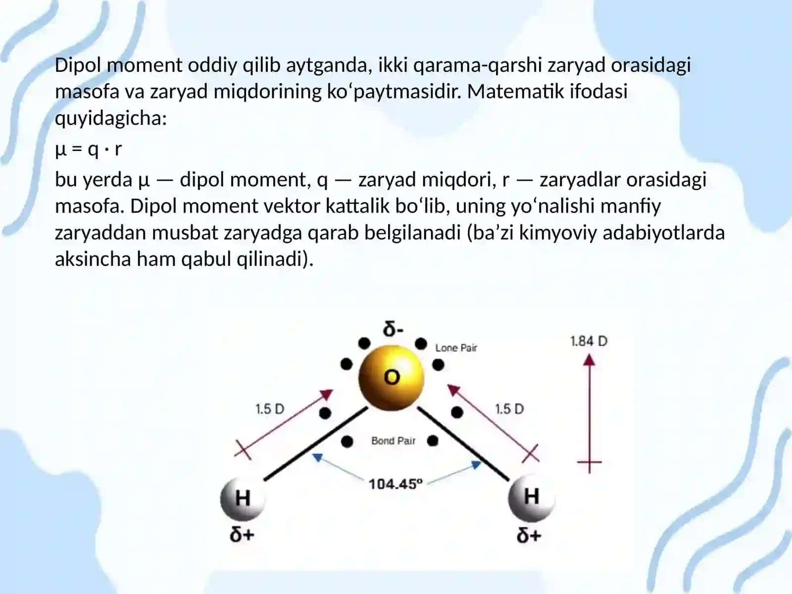 Moddaning Dipol Momenitini aniqlash 4