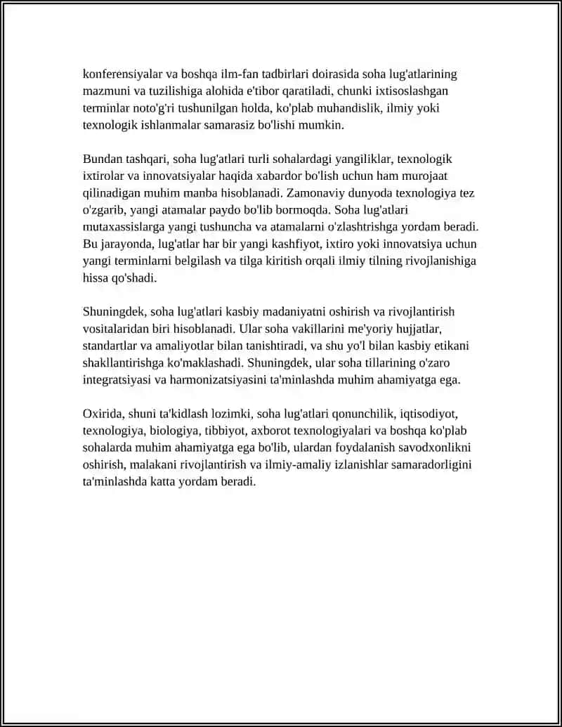 SOHA LUG'ATLARI BO'YICHA GLOSSARIY TAYYORLASH 4