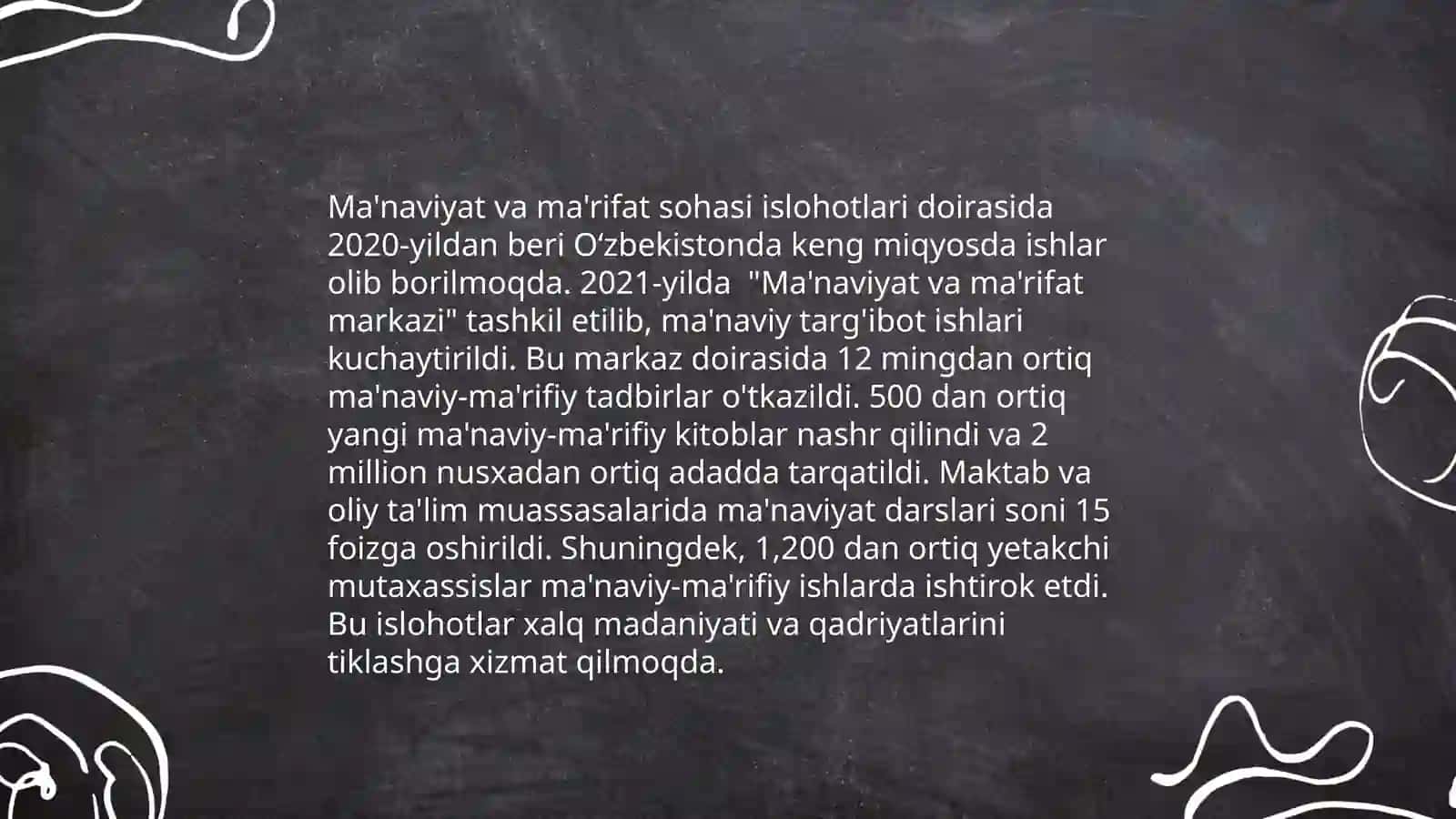 Mustaqillik yillarida Oʻzbekistonning maʼnaviy taraqqiyoti 4