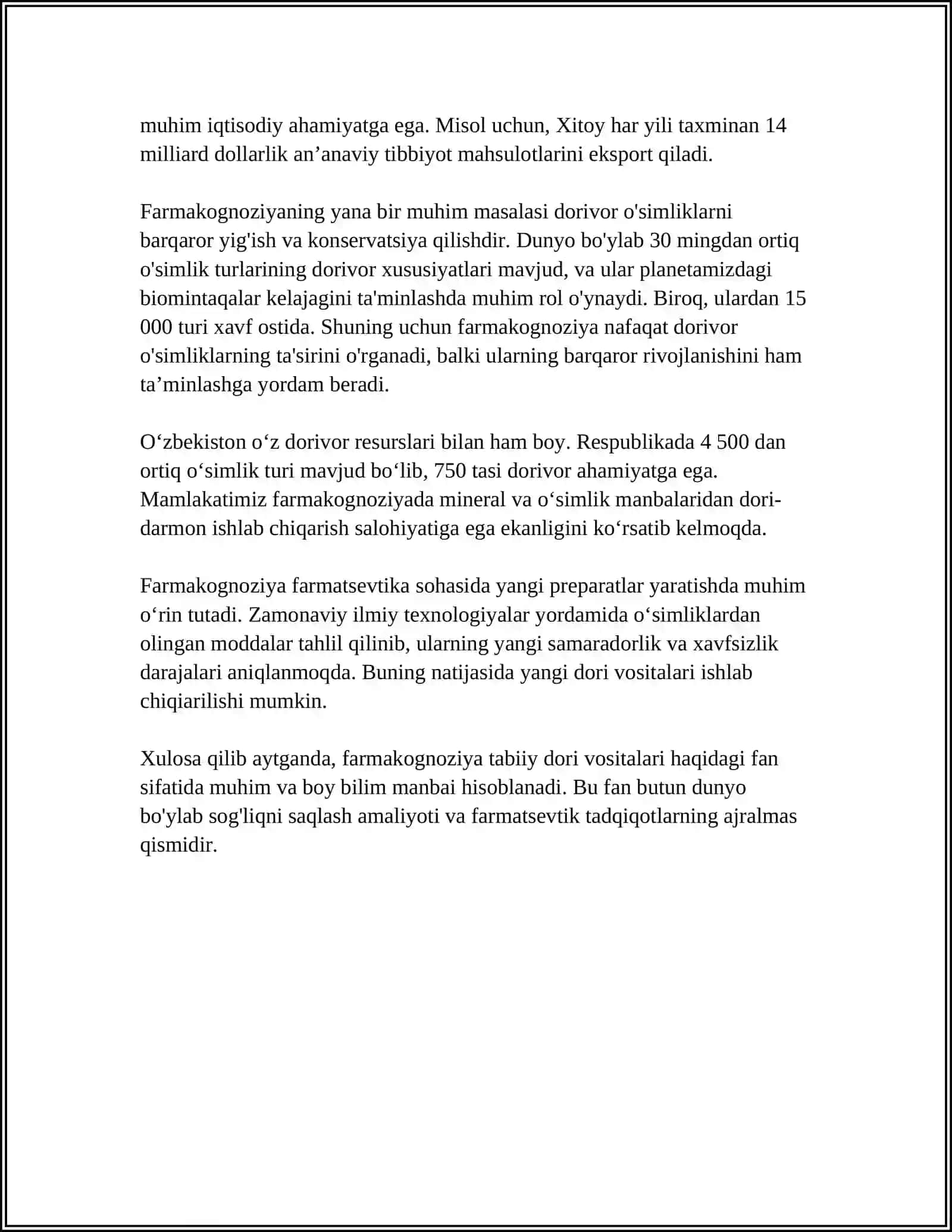 FARMAKOGNOZIYA VA FARMASEVTIK KIMYO FANINING MOHIYATI 4