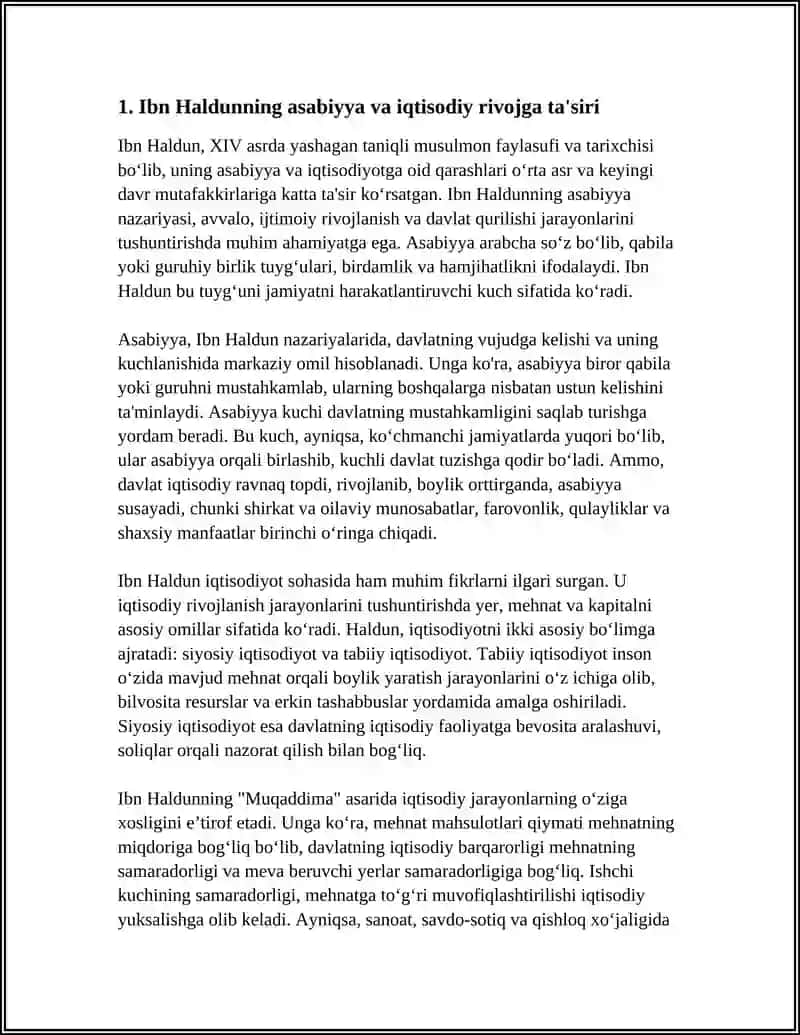 O'RTA ARSLARDA IBN HALDUNNING IQTISODIY QARASHLARI 4