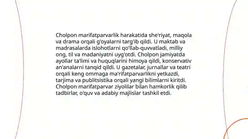 Cholpon va Fitrat Marifatparvarlik Harakati 4